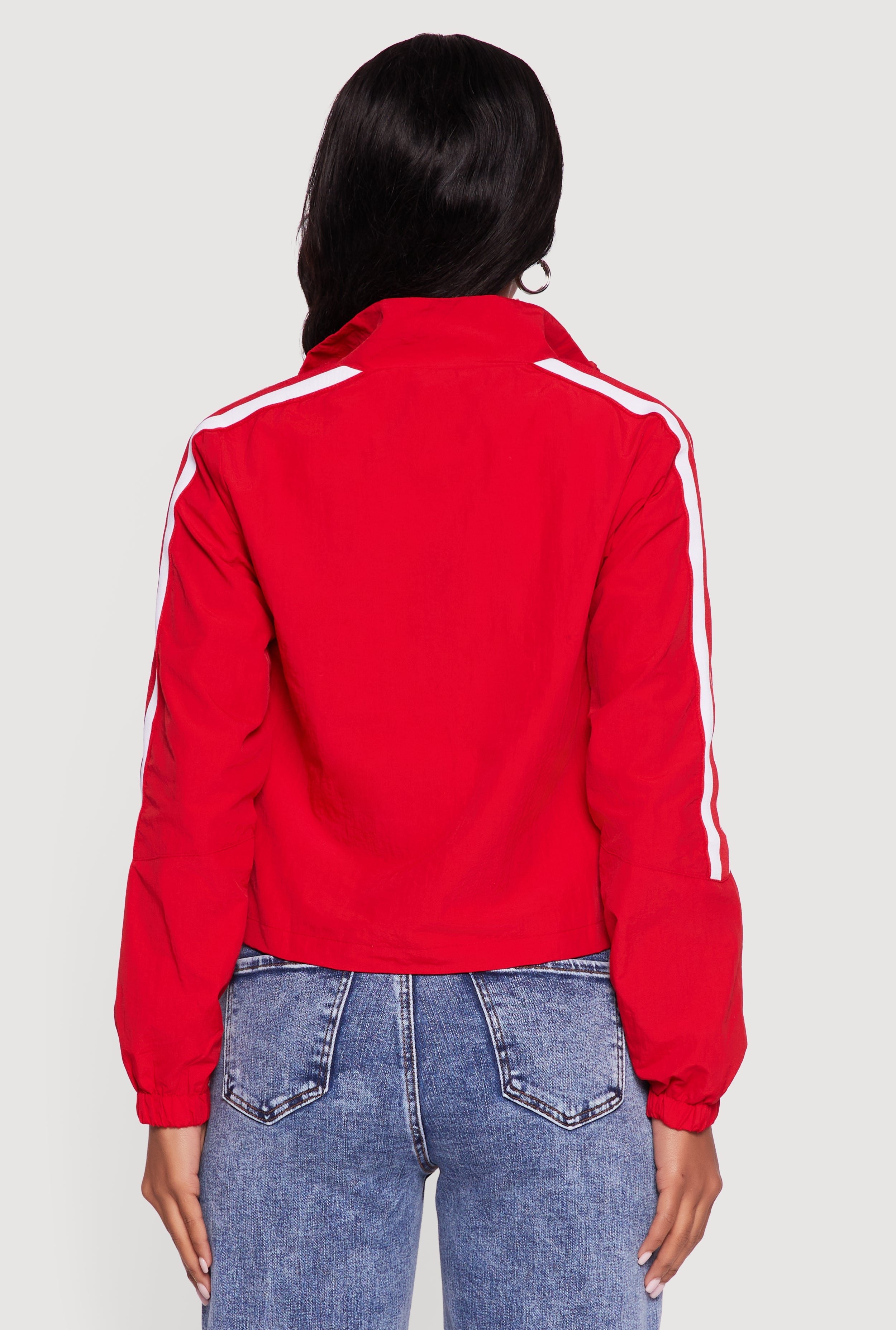 Nylon Not Now Graphic Mock Neck Windbreaker