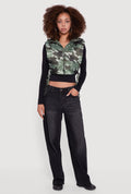 Hooded Cropped Puffer Vest with Open Tie Sides