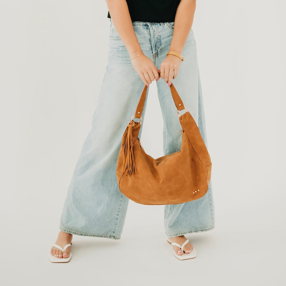 Hazel Hobo Shoulder Bag with Tassel