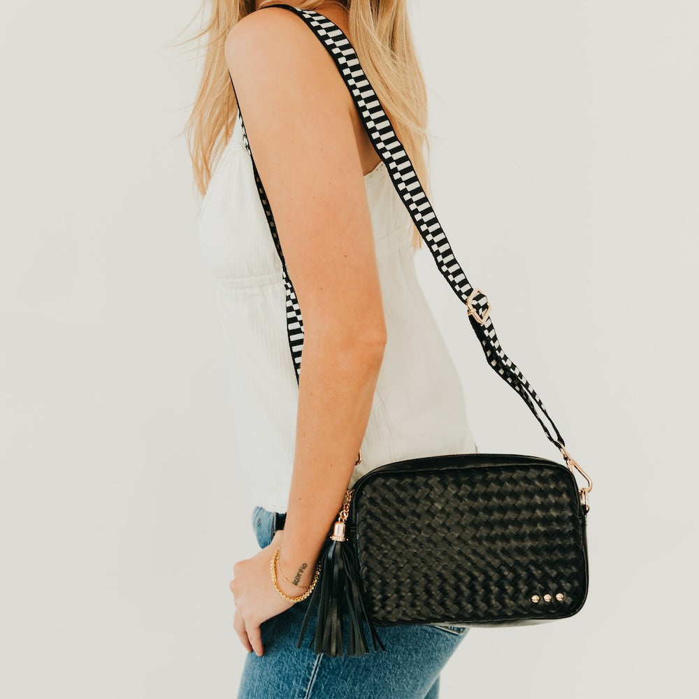 Woven Willow Camera Crossbody Bag