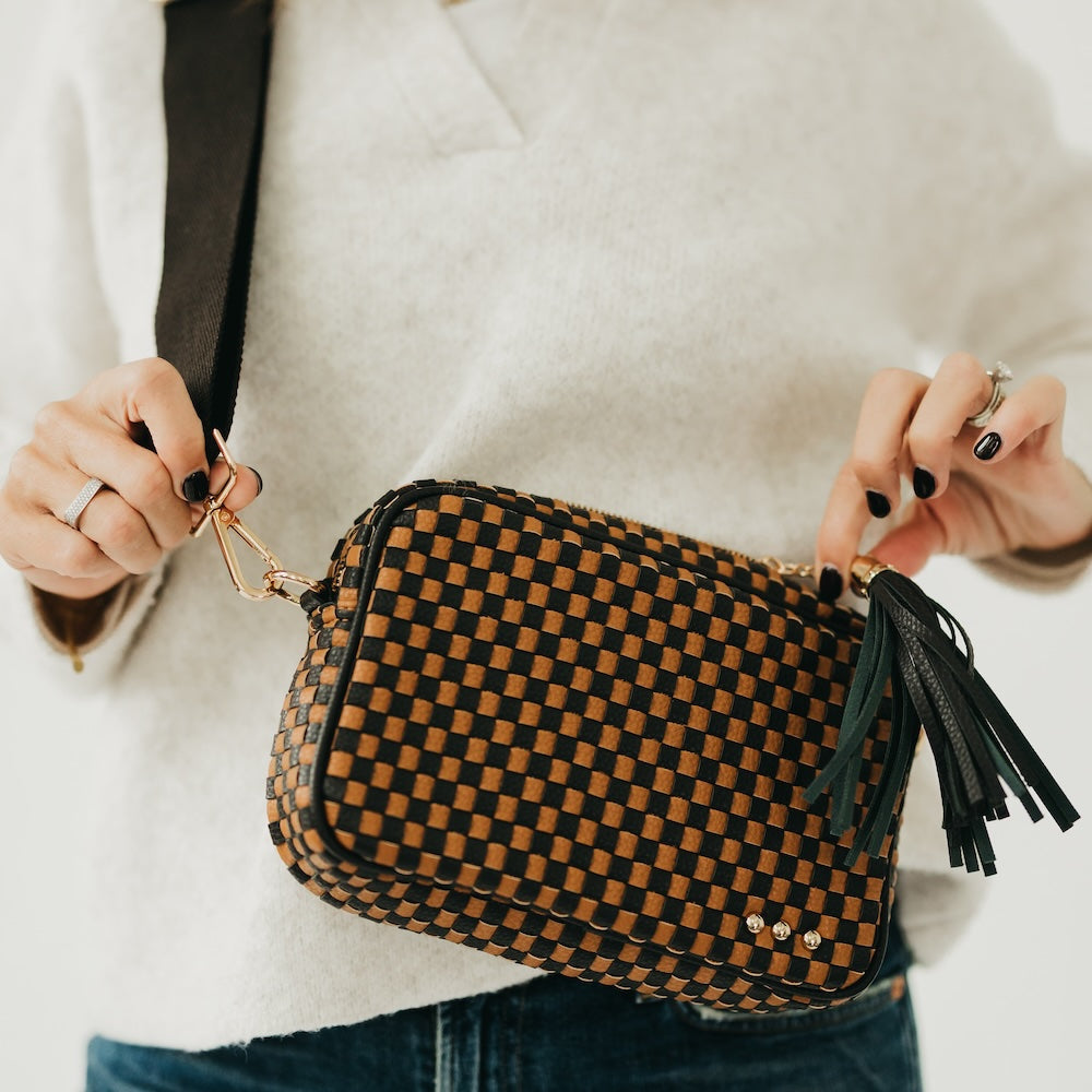 Woven Willow Camera Crossbody Bag